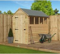 Empire Sheds Empire 9200 Premier Apex Shed Windows 4X8 Pressure Treated Tongue And Groove Wooden Garden Shed (4' X 8' / 4Ft X 8Ft) (4X8)