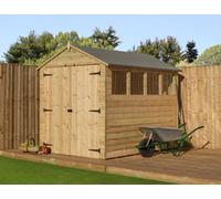 Empire Sheds Empire 9800 Premier Apex 6X7 Pressure Treated Tongue And Groove Wooden Garden Shed Double Door Windows (6' X 7' / 6Ft X 7Ft) (6X7)