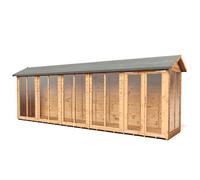 Empire Sheds 4 x 20ft Double Door Tongue and Groove Wooden Apex Garden Shed - Brown - Wilko