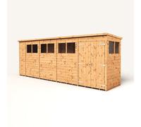 Empire Sheds Empire Modular Pent 18X4 Double Door & Windows
