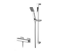 Empire Square Thermostatic Bar Valve And Rectangular Slide Rail Kit Shower Bundle - Chrome - Balterley