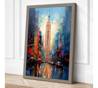 Empire State at Dusk Canvas Wall Art Print 24x16 Inch | Ready to Hang, Gallery Wrapped, Fade-Resistant Inks, Securely Packaged, UK Made