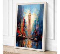 Empire State at Dusk Canvas Wall Art Print 30x20 Inch | Ready to Hang, Gallery Wrapped, Fade-Resistant Inks, Securely Packaged, UK Made