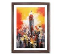 Empire State Building Action Framed Wall Art Print A2 Walnut