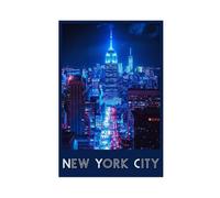 Empire State Building Blue Hour Canvas Poster Bedroom Decor Landscape Office Room Decor Gift 16x24inch(40x60cm)