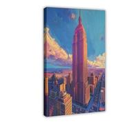 Empire State Building Canvas Poster Bedroom Decor Landscape Office Room Decor Gift 16x24inch(40x60cm)