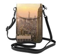 Empire State Building Cell Phone Purse :>> Small Crossbody Leather Wallet Women Shoulder Straps Bag With Credit Card Slots 7.6x2.9 In