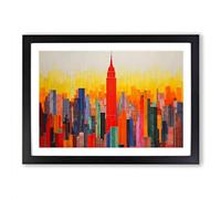 Empire State Building Colour Field No.2 Framed Print | A2 Black Framed Wall Art | Ready to Hang | Modern Cityscape Picture | Living Room Bedroom Lounge Office