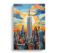 Empire State Building Contemporary Art Canvas Wall Art Print 30x20 Inch