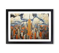 Empire State Building Contemporary Framed Print | A2 Black Framed Wall Art | Ready to Hang | Contemporary Cityscape Picture | Living Room Bedroom Lounge Office