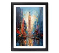 Empire State Building Contemporary Framed Print | A2 Black Framed Wall Art | Ready to Hang | Contemporary Cityscape Picture | Living Room Bedroom Lounge Office