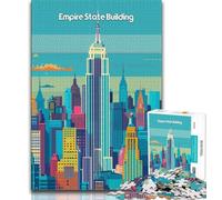 Empire State Building Jigsaw Puzzles for Adults 1000,for Educational Game Challenge Toy for Is Ideal As A Gift for The Whole Family 50x75cm