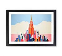 Empire State Building Minimalism No.2 Framed Print | A2 Black Framed Wall Art | Ready to Hang | Minimalist Cityscape Picture | Living Room Bedroom Lounge Office