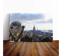 Empire State Building New York City (6) Canvas Print | Gallery Wrapped 30mm Frame Wall Art | 30x20 inches | Ready to Hang | Modern Cityscape Picture | Living Room Bedroom Lounge Office