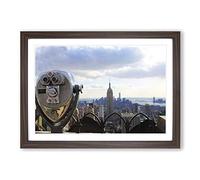 Empire State Building New York City (6) Framed Print | A2 Walnut Framed Wall Art | Ready to Hang | Modern Cityscape Picture | Living Room Bedroom Lounge Office