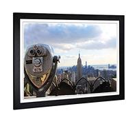 Empire State Building New York City Framed Wall Art Print A2 Black