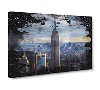 Empire State Building New York City Skyline (4) Canvas Print | Gallery Wrapped 30mm Frame Wall Art | 30x20 inches | Ready to Hang | Modern Cityscape Picture | Living Room Bedroom Lounge Office