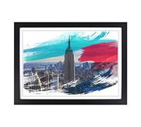 Empire State Building New York City Skyline (4) V2 Framed Print | A2 Black Framed Wall Art | Ready to Hang | Modern Cityscape Picture | Living Room Bedroom Lounge Office