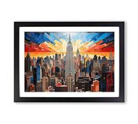 Empire State Building Photograph 8K Framed Print | A2 Black Framed Wall Art | Ready to Hang | Modern Cityscape Picture | Living Room Bedroom Lounge Office