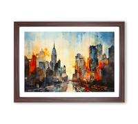 Empire State Building Photograph 8K No.2 Framed Print | A2 Walnut Framed Wall Art | Ready to Hang | Modern Cityscape Picture | Living Room Bedroom Lounge Office