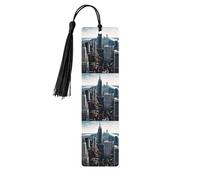 Empire State Building Print Wooden Bookmark Christmas Wedding, Birthday Party Decor Crafts, Colorful Tassels