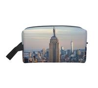 Empire State Building Printed Makeup Bag Large Travel Cosmetic Bags Waterproof Cosmetic Case Toiletry Bag Organizer for Women Mom Girls
