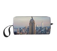 Empire State Building Printed Makeup Bag Simple Travel Cosmetic Bags Waterproof Cosmetic Case Toiletry Bag Organizer for Women Mom Girls