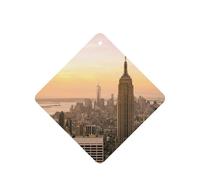 Empire State Building Printing 10 Pcs Car Air Freshener Fragrant Sheets,Car Hanging Accessories With Strings For Decor