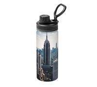 Empire State Building Printing 18oz Sports Insulated Kettle Drinking Cup Stainless Steel Portable Cup For Gym