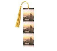 Empire State Building Printing 5 Pieces Wooden Bookmark for Men Women Cool Bookmarks Craft Book Marks for Reading Book Lovers