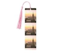 Empire State Building Printing 5 Pieces Wooden Bookmark for Men Women Cool Bookmarks Craft Book Marks for Reading Book Lovers