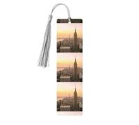 Empire State Building Printing 5 Pieces Wooden Bookmark for Men Women Cool Bookmarks Craft Book Marks for Reading Book Lovers