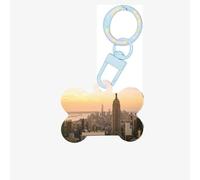 Empire State Building Printing Acrylic Dog Bone Ornament,Dog Tags Personalized Pet Ornament, Key Chain Bone Shaped Id Tags
