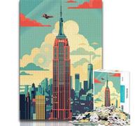 Empire State Building Skyline 2000 Piece Jigsaw Puzzle for Adults And Teenagers,Learning Educational Toy for Is Ideal As A Gift for The Whole Family 70x100cm