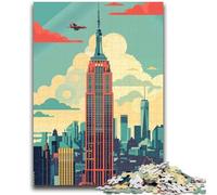 Empire State Building Skyline Puzzles 1000 Pieces for Teenagers, Suitable for Ages 14 And Up Family Fun It Is Ideal As A Gift for The Whole Family 1000pcs(50x75cm)