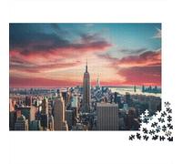 Empire State Building Sunset-2 Jigsaw Puzzle for Adults, 1000 Pieces, 70x50cm/1000pcs, Relaxing Indoor Activity, Family Time And Puzzle Lovers