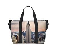 Empire State Building Water-Resistant Crossbody Travel Bag, Large Carry-On with Adjustable Strap, Multi-Compartment Weekender for Gym, Travel, Outdoor
