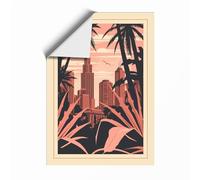 Empire State in Palms Vintage Unframed Wall Art Print A4 (29.7×21cm), Wall Decor for Living Room, Bedroom, Office & Home, Art Gift
