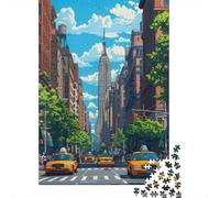 Empire State New York 1000 Piece Jigsaw Puzzle, Downtown Architecture at Night, Thick Cardboard Pieces, Birthday Gift for Puzzle Lovers, Adult Puzzle, 52x38cm/1000pcs