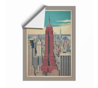 Empire State Skyline Vintage Unframed Wall Art Print A2 (59.4×42cm), Wall Decor for Living Room, Bedroom, Office & Home, Art Gift