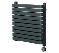 Empire Vertical Digital Thermostatic Electric Double Panel Radiator | Anthracite | Mild Steel | 600mm x 600mm