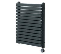 Empire Vertical Digital Thermostatic Electric Double Panel Radiator | Anthracite | Mild Steel | 756mm x 600mm