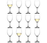 LAV 12x 205ml Empire White Wine Glasses - Small Dishwasher Safe Glass Wedding Christmas Birthday Party Drinking Glassware Goblet Gift Set