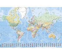 empireposter 747105 Maps - World Map with Flags German Version Education Poster, Paper, multicoloured, 36 "x 24 x 0.14