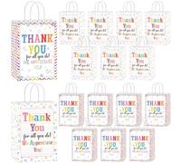 Employee Appreciation Gift Bags | 16 Pcs Thank Paper Bags Inspirational Quotes, Vibrant Star & Heart Designs Staff Coworkers Volunteers, Corporate Party Favors
