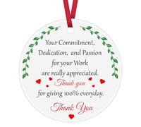 Employee Appreciation Gifts Thank You Gifts for Colleague Staff Thank You Ceramic Ornament Keepsake Sign Employee of the Month Gift Work Anniversary Christmas Ornament for Employee