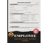 Employee Disciplinary Action Forms: Staff Warning Notice Record Book for HR, Managers & Small Business Owners | Track Violations, Corrective Actions & Signatures, 60 Forms, 120 Single-Sided Pages