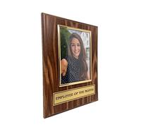 Employee Of the Month Award Plaque. Custom 9"x12" Picture Plaque Holds a 5"x7" Photo. Employee Appreciation Award. Walnut Gloss Finish