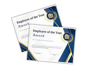 Employee of The Year Award 30pk 8.5x11” Office Awards Company Values Month Professional Appreciation Certificate Recognition Superlative to Frame
