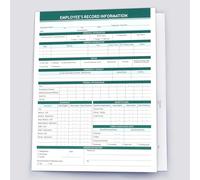 Employee Record Folders, Secure, Large Capacity and Durable Employee Info Record Organizer, Preprinted 25 Set (Green)